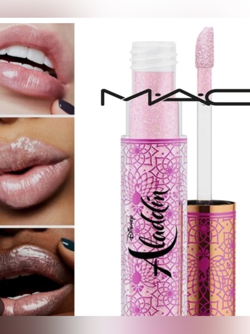 New MAC Cosmetics Pink Shimmer Lip Gloss — Aladdin Collection